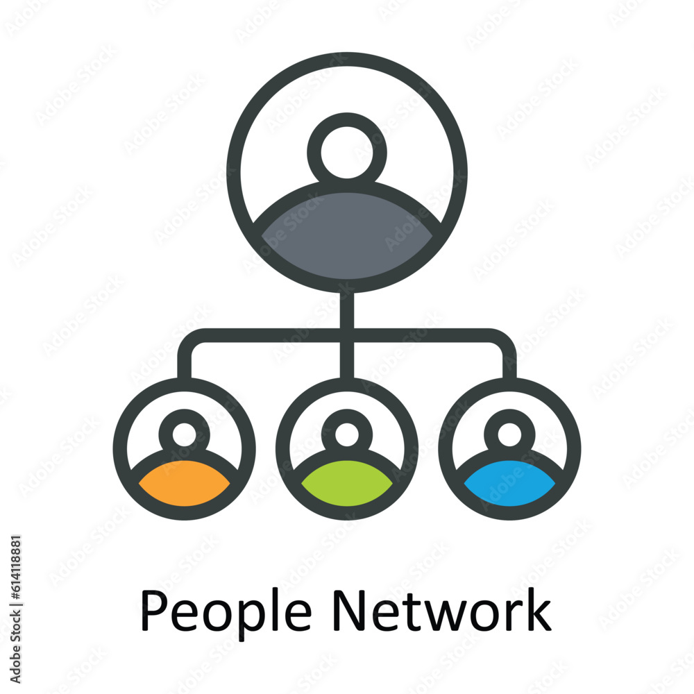 Poster people network vector fill outline icon design illustration. network and communication symbol on whi