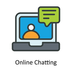 Online Chatting  Vector Fill outline Icon Design illustration. Network and communication Symbol on White background EPS 10 File
