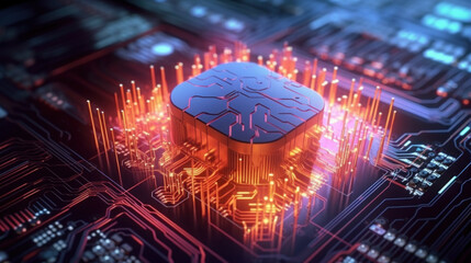 brain in the fire Central Processing Unit of the computer 