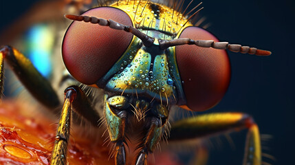 Generative AI. Insect Eyes: Explore the mesmerizing patterns and colors of insect eyes up close,...