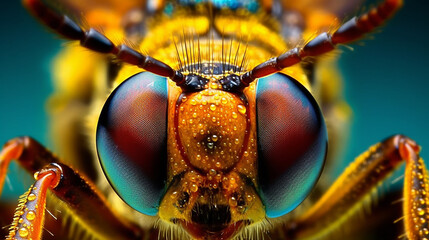 Generative AI. Insect Eyes: Explore the mesmerizing patterns and colors of insect eyes up close, revealing the fascinating structures and adaptations that allow them to perceive their surroundings