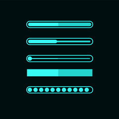 Loading bar. A set of download indicators. Graphic display. vector illustration.