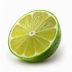 Half of the lime on white , generative AI