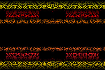 Obraz na płótnie Canvas Limited edition luxurious design colourful rainbow flowers line art pattern of indonesian culture traditional batik ethnic dayak for background wallpaper textile or fashion 