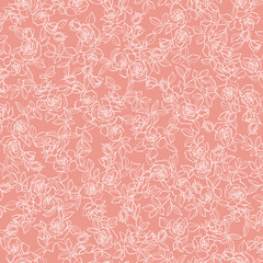 Abstract and cute rose seamless pattern,