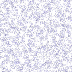 Abstract and cute rose seamless pattern,