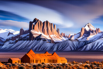 landscape in winter  created using AI Generative Technology	
