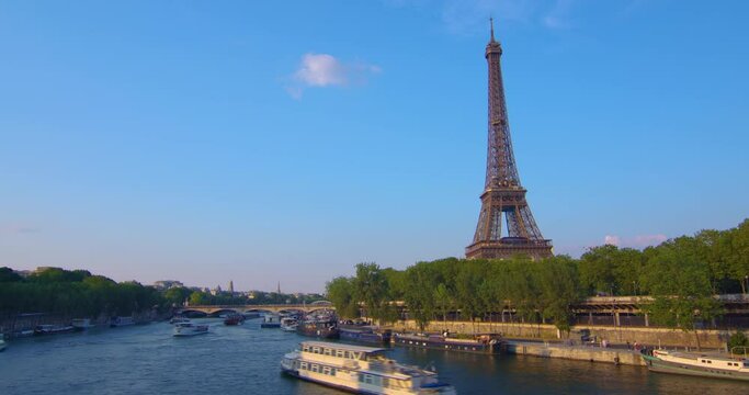 A metal tower in the center of Paris, its most recognizable architectural landmark. The Eiffel Tower is called the most visited paid and most photographed attraction in the world