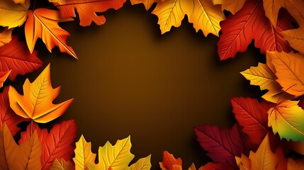 Creative layout made of vibrant autumn maple leaves of various. Generative Ai colors