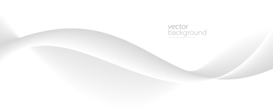 Smooth flow of wavy shape with gradient vector abstract background, light grey design curve line energy motion, relaxing image or technology.