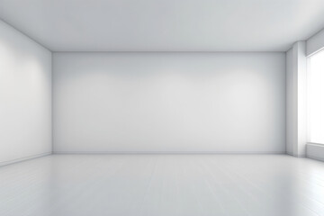 Naklejka na ściany i meble minimalist abstract room white wall background with window, made with generative ai 