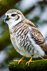 Bubo scandiacus Perched on a Tree Branch
