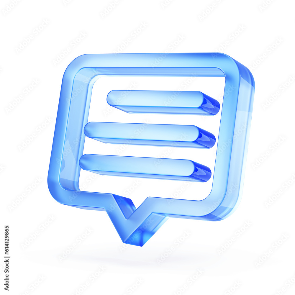 Fototapete chat icon, message symbol, speech bubble with text lines - 3d rendering