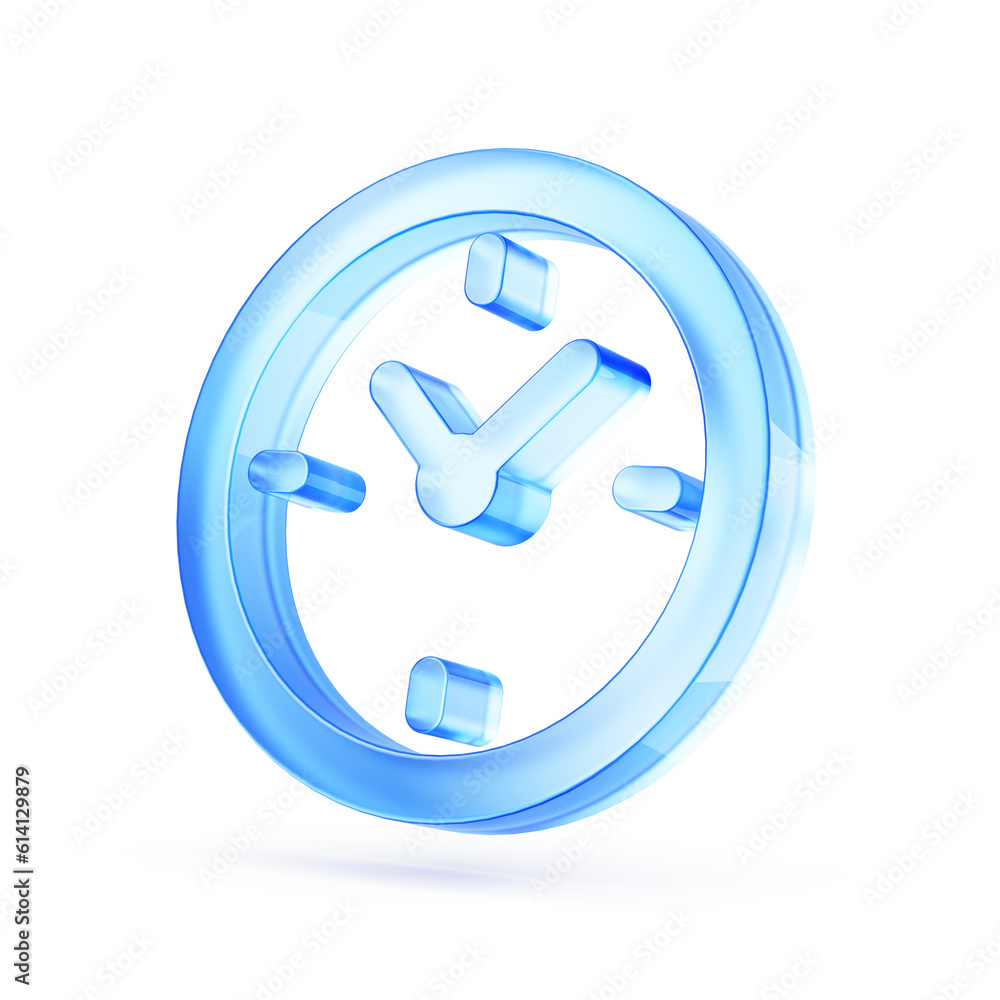 Fototapete clock icon isolated on white background - 3d rendering