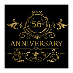  anniversary celebration. years anniversary logo with golden ribbon for booklet, leaflet, magazine, brochure poster, banner, web, invitation or greeting card. Vector illustrations.
