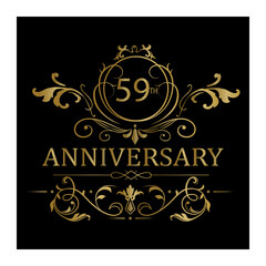  anniversary celebration. years anniversary logo with golden ribbon for booklet, leaflet, magazine, brochure poster, banner, web, invitation or greeting card. Vector illustrations.
