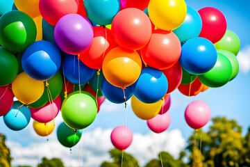 colorful balloons background  created using AI Generative Technology