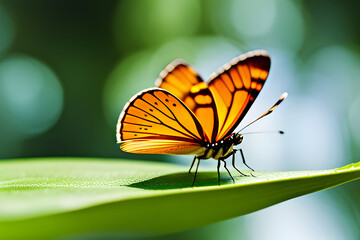 Fototapeta na wymiar butterfly on a flower created using AI Generative Technology