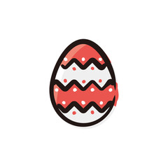 Easter egg - Easter icon/illustration (Hand-drawn line, colored version)