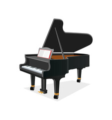 classic piano with good quality and good design - obrazy, fototapety, plakaty