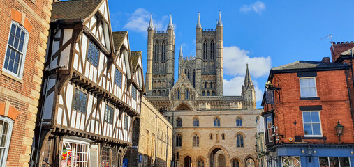 Lincoln Cathedral ancient building in Lincoln town Lincolnshire