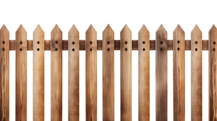 Wooden fence isolated on a transparent background, Generative AI