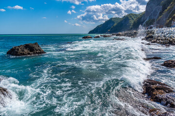 Fototapeta premium 南茅部の青い海