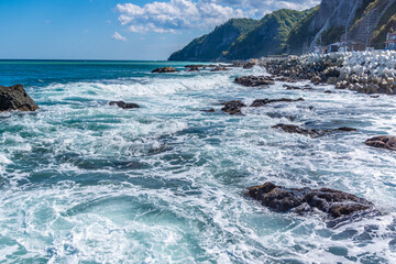 南茅部の青い海