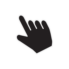 black hand cursor icon vector symbol.