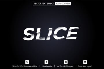 Slice effect, editable vector text effect