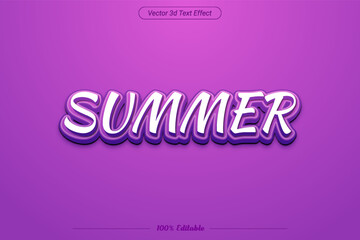 Fototapeta premium summer 3d editable text effect, vibrant font style isolated on violet background
