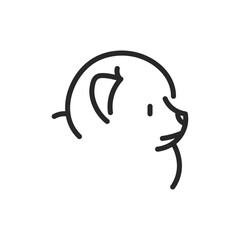 Pomeranian Dog Icon. Vector Outline Editable Sign of of a Fluffy, Small Breed, Domestic Pet Ideal for Dog Lovers, Dog Owners, Pet Care, and Animal Design Needs.