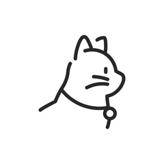 Domestic Cat Icon. Vector Outline Editable Sign of  Regular and Adorable Feline Kitty Friend Vector Illustration