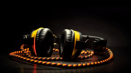 Fototapeta na wymiar High quality headphones on a white background. Headphone product photo beats. Generative Ai