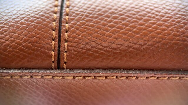 Close Thread Brown Leather Bags