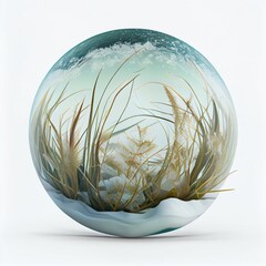 Glass sphere with grass