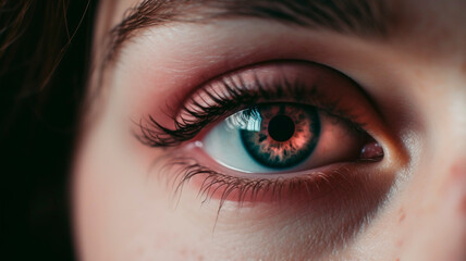 Close-up of the eye, professional studio photo