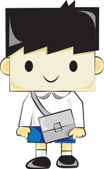 little boy going to school