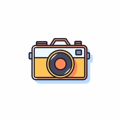 Camera on White Background. Minimalist Camera Vector. Illustration.