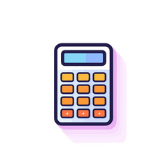 Math Calculator on White Background. Illustration.
