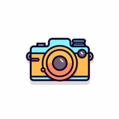 Camera on White Background. Minimalist Camera Vector. Illustration.