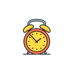 Minimalistic Alarm Clock on White Background.