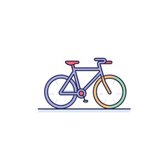 Fototapeta premium Minimalist Bicycle Illustration on White Background.