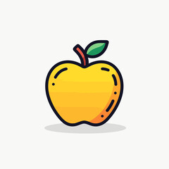 Apple on White Background. Minimalistic Vector Design.