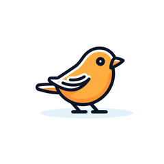 Minimalistic Bird on White Background. Vector Design.