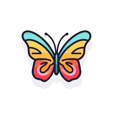 Butterfly Icon on White Background. Vector Design.