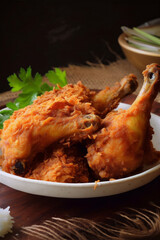 Delicious dishes, fried chicken legs