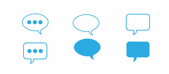 a set of  illustrations of message icons and speech bubble isolated on a white background