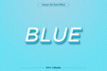 Obraz premium Blue 3d editable text effect, blue glass text effect style