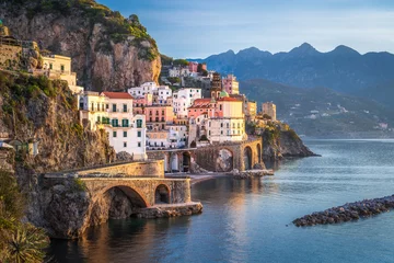Keuken spatwand met foto Morning view of Amalfi coast at the Mediterranean sea, Italy © Mapics